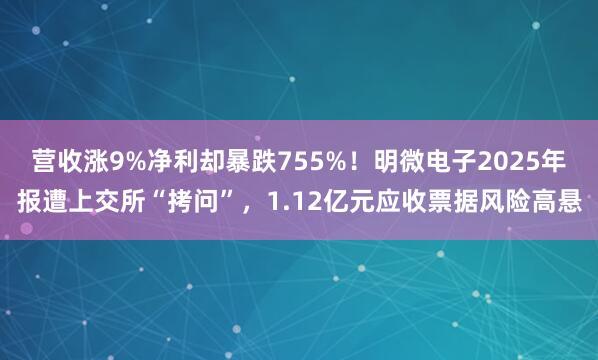 营收涨9%净利却暴跌755%！明微电子2025年报遭上交所“拷问”，1.12亿元应收票据风险高悬