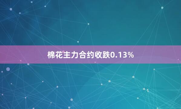 棉花主力合约收跌0.13%