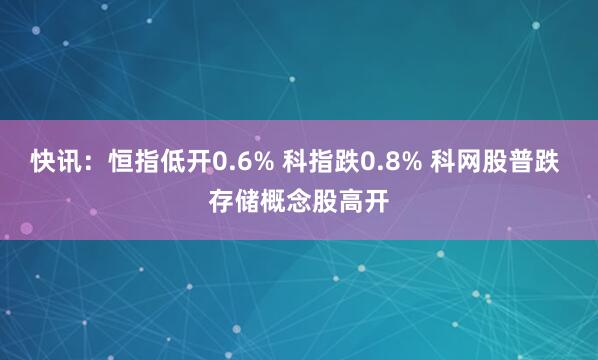 快讯：恒指低开0.6% 科指跌0.8% 科网股普跌 存储概念股高开