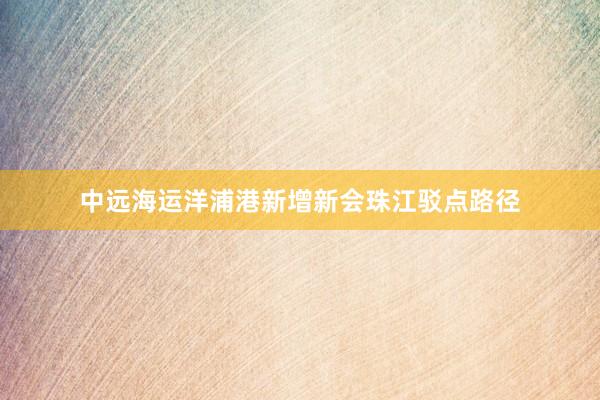 中远海运洋浦港新增新会珠江驳点路径