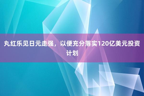 丸红乐见日元走强，以便充分落实120亿美元投资计划