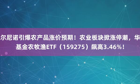 厄尔尼诺引爆农产品涨价预期！农业板块掀涨停潮，华宝基金农牧渔ETF（159275）飙高3.46%！