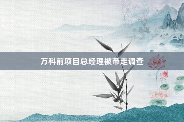 万科前项目总经理被带走调查