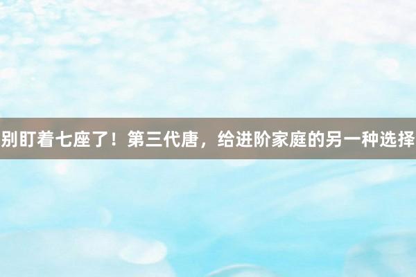 别盯着七座了！第三代唐，给进阶家庭的另一种选择