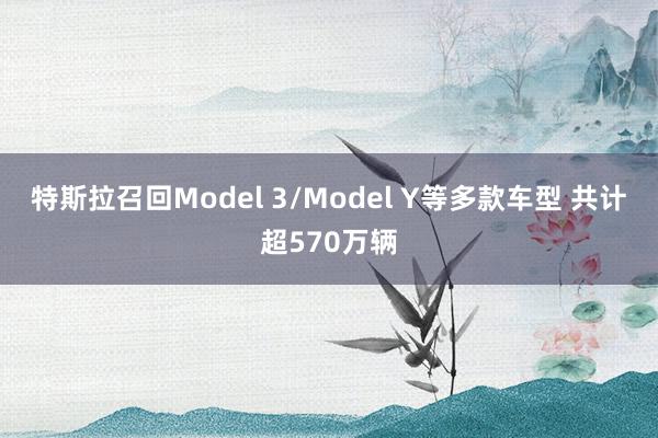 特斯拉召回Model 3/Model Y等多款车型 共计超570万辆