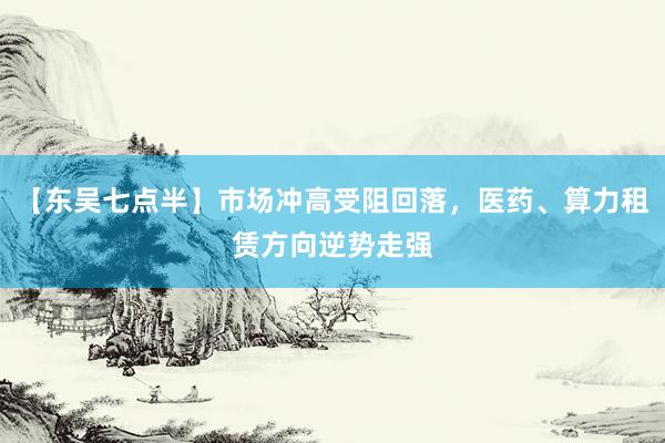 【东吴七点半】市场冲高受阻回落，医药、算力租赁方向逆势走强