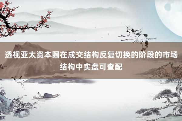 透视亚太资本圈在成交结构反复切换的阶段的市场结构中实盘可查配