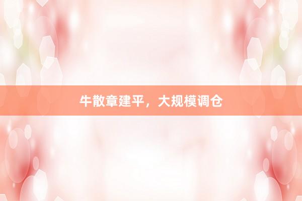 牛散章建平，大规模调仓