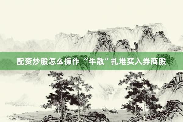 配资炒股怎么操作 “牛散”扎堆买入券商股