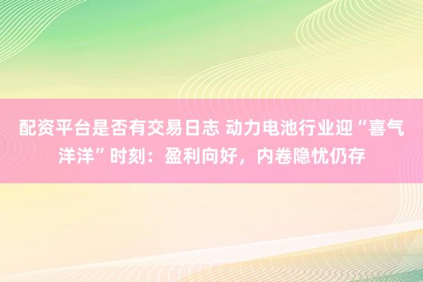 配资平台是否有交易日志 动力电池行业迎“喜气洋洋”时刻:盈利向好,内卷隐忧仍存
