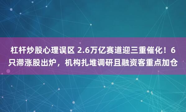 杠杆炒股心理误区 2.6万亿赛道迎三重催化！6只滞涨股出炉，机构扎堆调研且融资客重点加仓