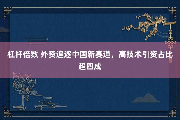 杠杆倍数 外资追逐中国新赛道，高技术引资占比超四成
